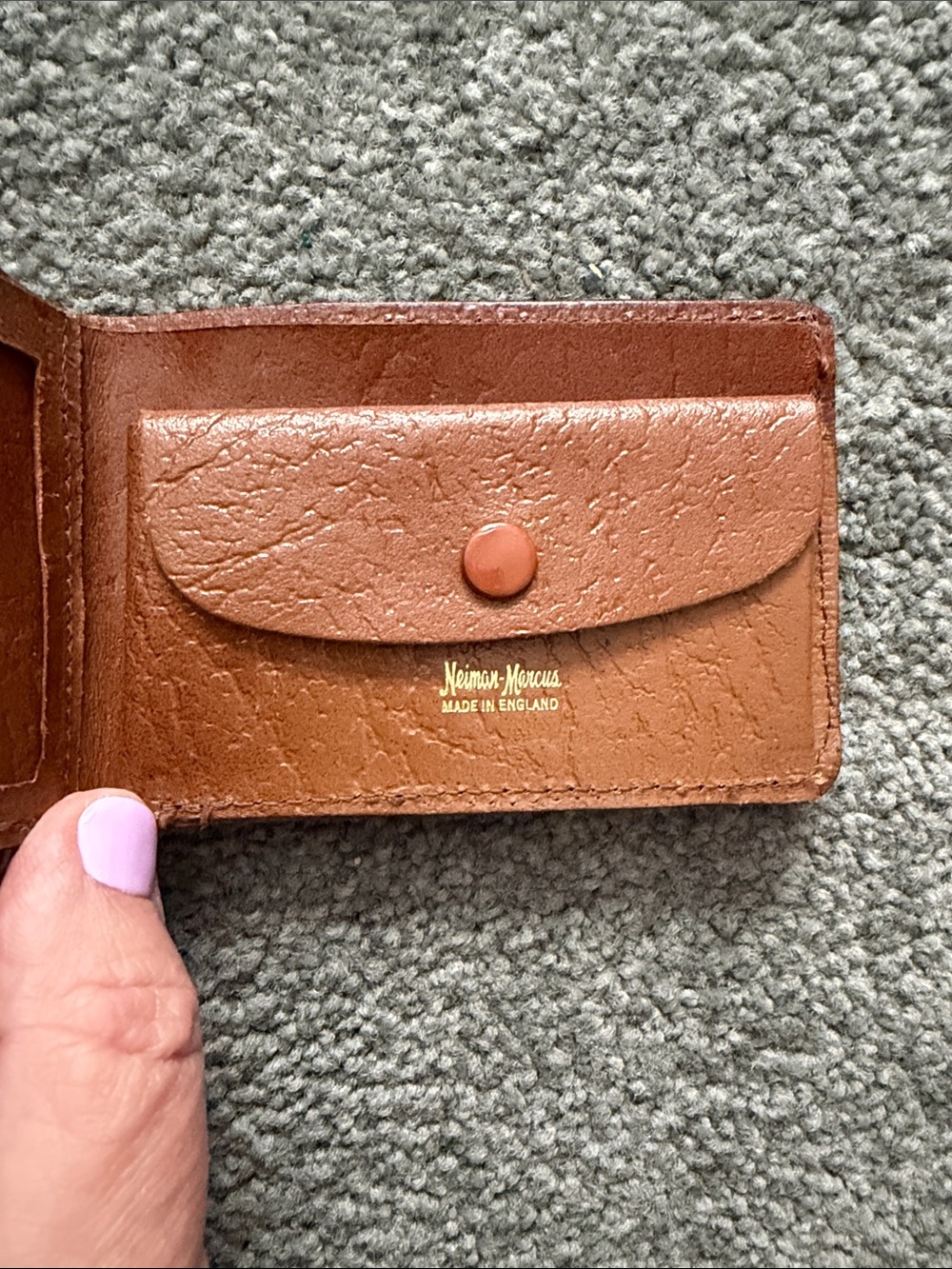 Vintage Neiman Marcus Brown Leather Card Wallet - Brown